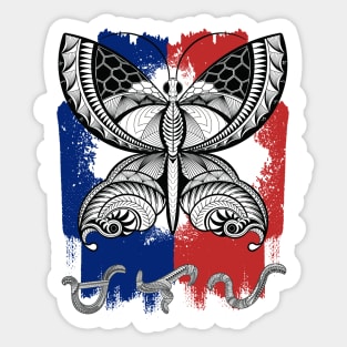 Tribal line Art Butterfly / Baybayin word Malaya (Freely) Sticker